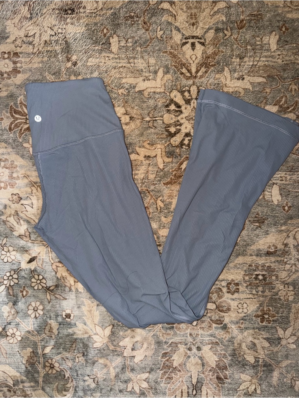 lululemon athletica align rib mini flare in light blue - size 6